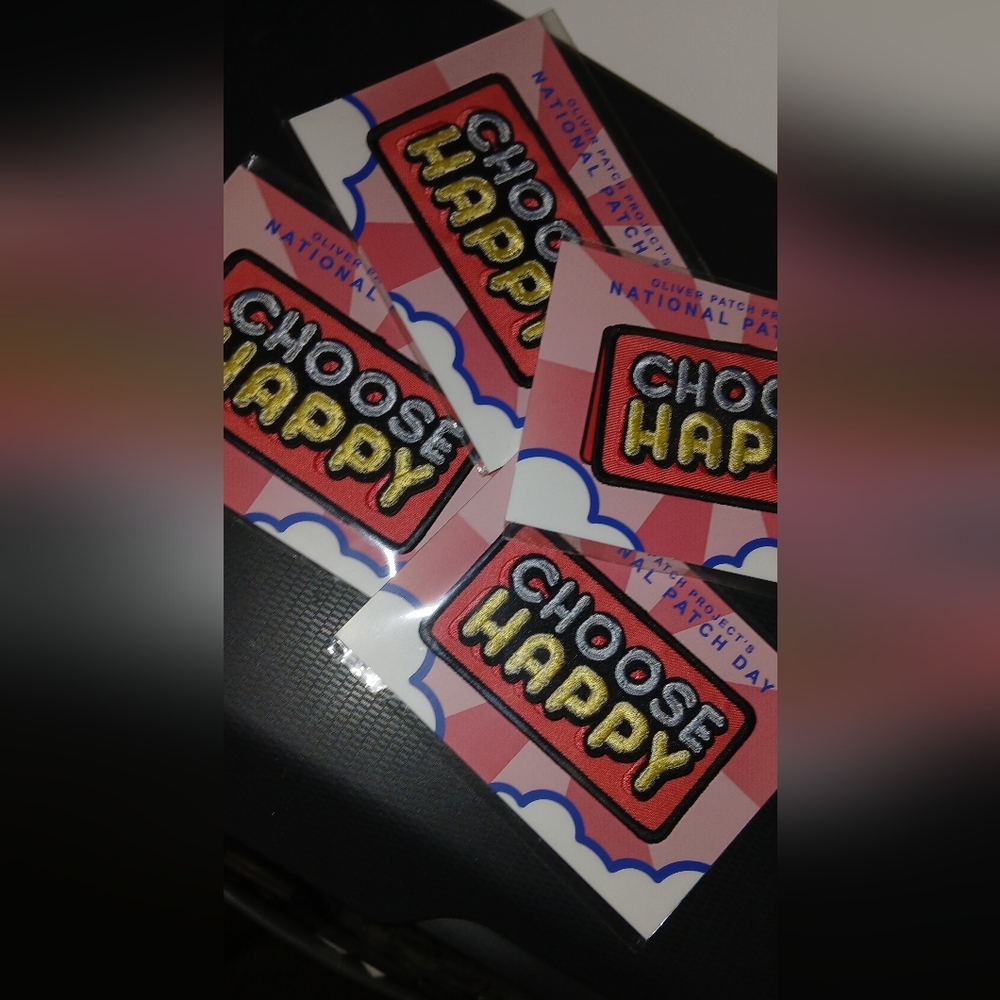 Choose Happy iron on Patches - Multicolor